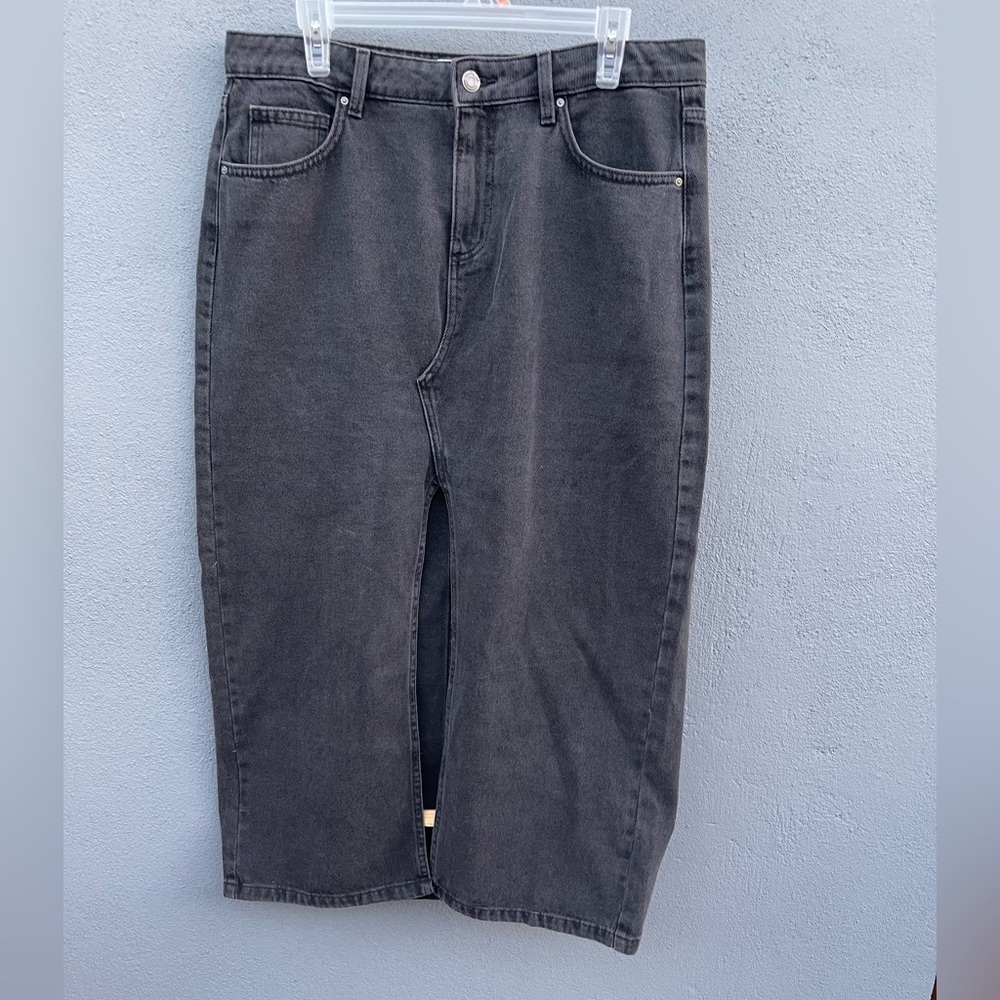 Cotton:On Women's Bailey Denim Maxi Skirt with Slit Graphite Black - Picture 5 of 11
